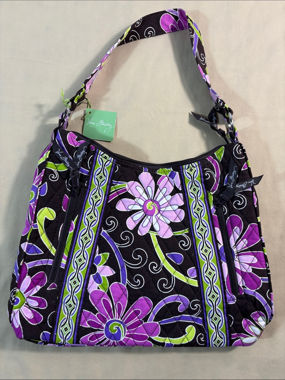 Vera Bradley Lisa B Purple Punch Quilted Cotton Shoulder Bag Handbag NWT